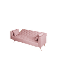 thumbnail image 6 of Tcbosik Convertible Sofa Bed, Modern Upholstered Velvet Couch with Adjustable Back, Loveseat for Bedroom, Living Room, Easy Assembly, Pink, 6 of 7