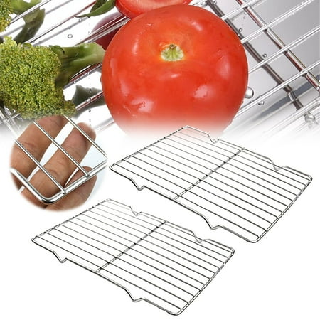 

Barbecue Grill Silver Barbecue Grill Grilling Rack Heavy Duty Wire Grate Oven Roasting Rack 5.3 X 8.7 Inch Rectangle Baking Steaming With 4 Legs Stainless Rack Metal