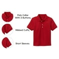 thumbnail image 3 of 5-Pack School Uniform Tagless Polo Tshirt for Little Boys & Big Boys, 3 of 7
