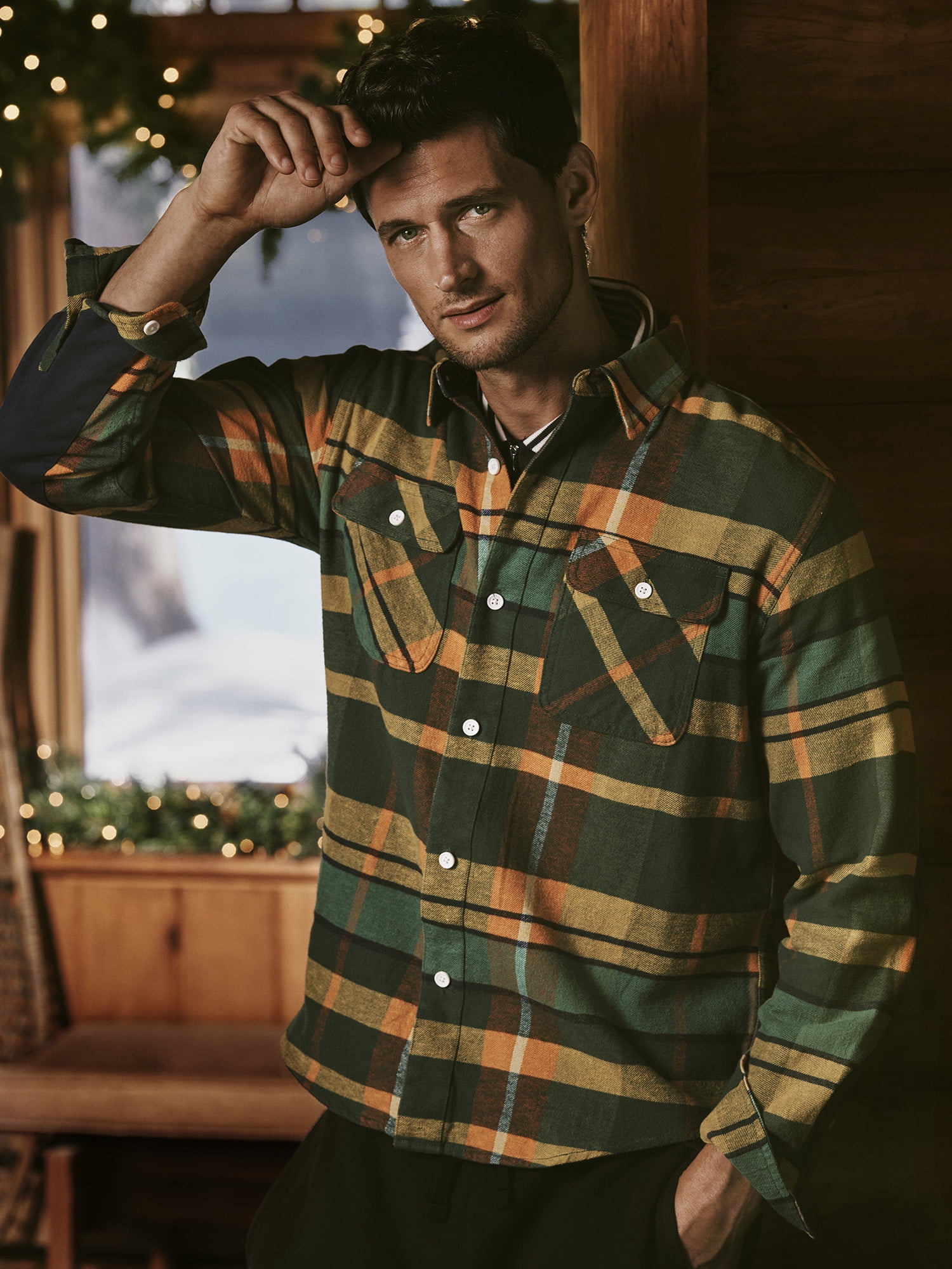 Free Assembly Men's Vintage Inspired Flannel Shirt