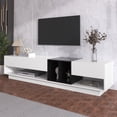 thumbnail image 4 of Noble House Meuble TV & Bas, Blanc Brillant & Noir à Blocs de Couleur, Rangement Multiple avec Tiroirs & Compartiments, 4 of 9