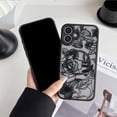 thumbnail image 3 of Magnetic Case for iPhone 16 Plus, Compatible with MagSafe, Cute Black Floral Pattern Women Girls Thin Case Translucent Forst Clear Back Soft TPU Bumper Shockproof Protective Slim Cover, Roses, 3 of 9