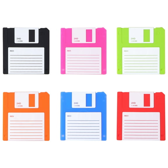 unbranded 6PCS Floppy Disk Shape Coasters Writable Heat Insulation Tableware Pad Placemats Kitchen Accessories for Tea Coffee