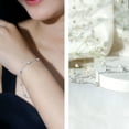 thumbnail image 3 of Rosec Jewels Moissanite Station Bracelet for Women (D-VS1 Grade Certified) - Hypoallergenic Silver Chain Bracelet - Ready to Gift, 7.0 inches, 3 of 8