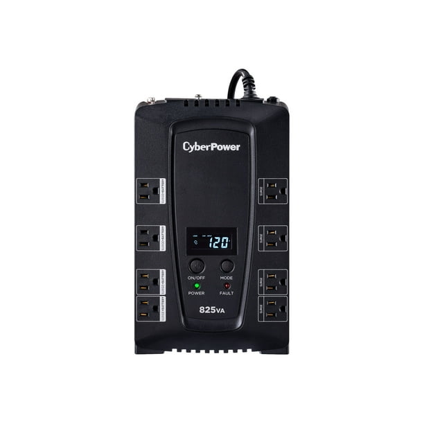 CyberPower CP825LCD - UPS - AC 120 V - 450 Watt - 825 VA - 9 Ah - USB - Connecteurs de Sortie: 8