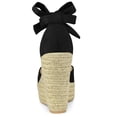 thumbnail image 4 of Sandalias de Cuña Alpargatas Correa de Tobillo Allegra K Negro 39, 4 of 7