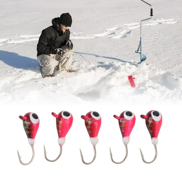 Ice Fishing Jigs, Vivid Color Life Like Swimming Action Big Eyes 5 Pcs Ice  Fishing Lures For Winter