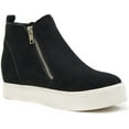 thumbnail image 1 of Soda Taylor Black Hidden Fashion Wedge Sneaker Shoes Side Zipper, 1 of 2