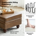 thumbnail image 5 of 27" Square Ottoman Coffee Table Faux Leather Lift Top Storage Footrest Stool Bedroom Living Room Brown, 5 of 7