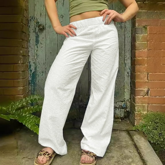 2024 Ladies Wide Leg Casual Street Fashion Loose High Waisted Trousers Jogging Pants Women Stretch Yoga Pants for Women Drawstring Pants for Women Women Pants Casual Cargo Petite on Dress Pants for