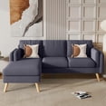 thumbnail image 2 of Aukfa 85" Sectional Couch Reversible L shape Sofa for Living Room, Solid Wood Legs, Linen, Gray, 2 of 14