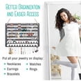 thumbnail image 4 of Hanging Jewelry Organizer,Jewelry Storage Rack,Wooden Wall Mounted Earring and Stud Display Rack,Ring Display Rack,Bracelet Rack,Wall Mounted Organizer for Studs,Dangling,Necklace, 4 of 7