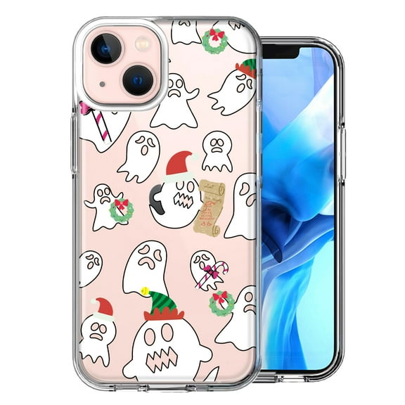 MUNDAZE For Apple iPhone 13 Halloween Christmas Ghost Design Double Layer Phone Case Cover