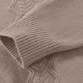 thumbnail image 4 of ManxiVoo Elegant Stand Collar Knit Sweater For Women Semi High Neck Lightweight Pullover Long Sleeve Soft Layering Staple XL Size Khaki, 4 of 7
