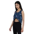 thumbnail image 3 of Moomaya Printed Tassels Crop Top For Womens Summer Button Down Sleeveless Blouse, 3 of 7