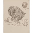 thumbnail image 3 of Stanisław Wyspiański 15x18 Black Modern Framed Museum Art Print Titled - Drawings of Helmets from the 13th and 14th Centuries and the Helmet of King Henry II (From Ca. 1560) from the Louvre, 3 of 5