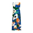 thumbnail image 5 of Viikei Womens Dresses Clearance,Plus Size Summer Maxi Dress for Women,Women's Sleeveless and Linen Round Neck Printed Long Dress with Pocket Dark Blue S, 5 of 5