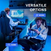 GTPLAYER Gaming Chair with Footrest PU Leather Office Chair with Adjustable Headrest, White