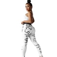 thumbnail image 2 of Womens Letter Print Sexy High Waist Sports Leggings Workout Gym Yoga Pants, 2 of 2