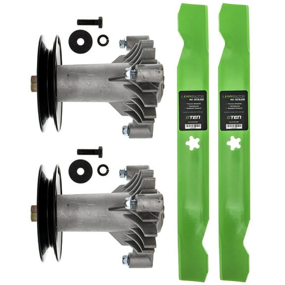 8TEN Spindle Pulley High Lift Blade Kit for AYP Husqvarna 38 inch LT1238A MK1002245