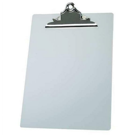 1pack ZoroSelect 2LJX4 8-1/2" x 11" Plastic Clipboard, Silver