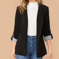 thumbnail image 3 of Vedolay Women Tops Womens Casual Lightweight Blazer Open Front Lapel Long Sleeve Office Jackets,Black XXL, 3 of 4