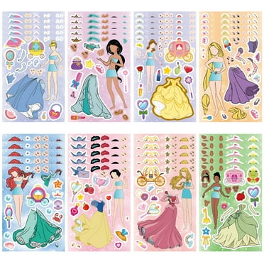 Stickers for Kids, 40 Sheets Dress Up Stickers for Girls, Make Your Own Fairy Princess Sticker, Princess Birthday Party Supplies , Classroom Rewards, Art Craft