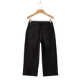 thumbnail image 6 of Women's High Waisted Jeans Pants Summer Casual Elastic Waist Stretchy Capri Pants with Pockets by Yigetop Black L, 6 of 7