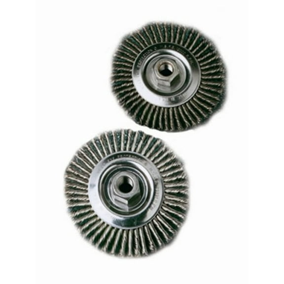 United Abrasives- SAIT 06389 6-1/2" x .020 x 5/8-11 Arbor Stainless Bristle Pipeline Brush Angle Grinder Wire Wheel