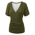 thumbnail image 6 of Womens Clothing Homenesgenics Womens Tops Womens T Shirts Short Sleeve Shirts V-Neck Summer Casual Lightweight Clothes Green XL, 6 of 6