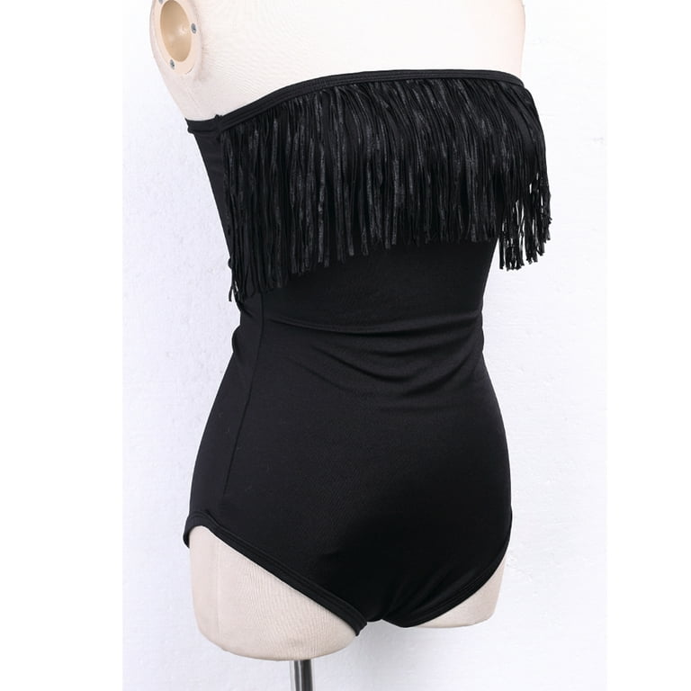 Women's One Pieces Swinwear Strapless Tube Tops Beachwear Tankini Monokini  Tassels Swimsuit Brazilian Plus Size