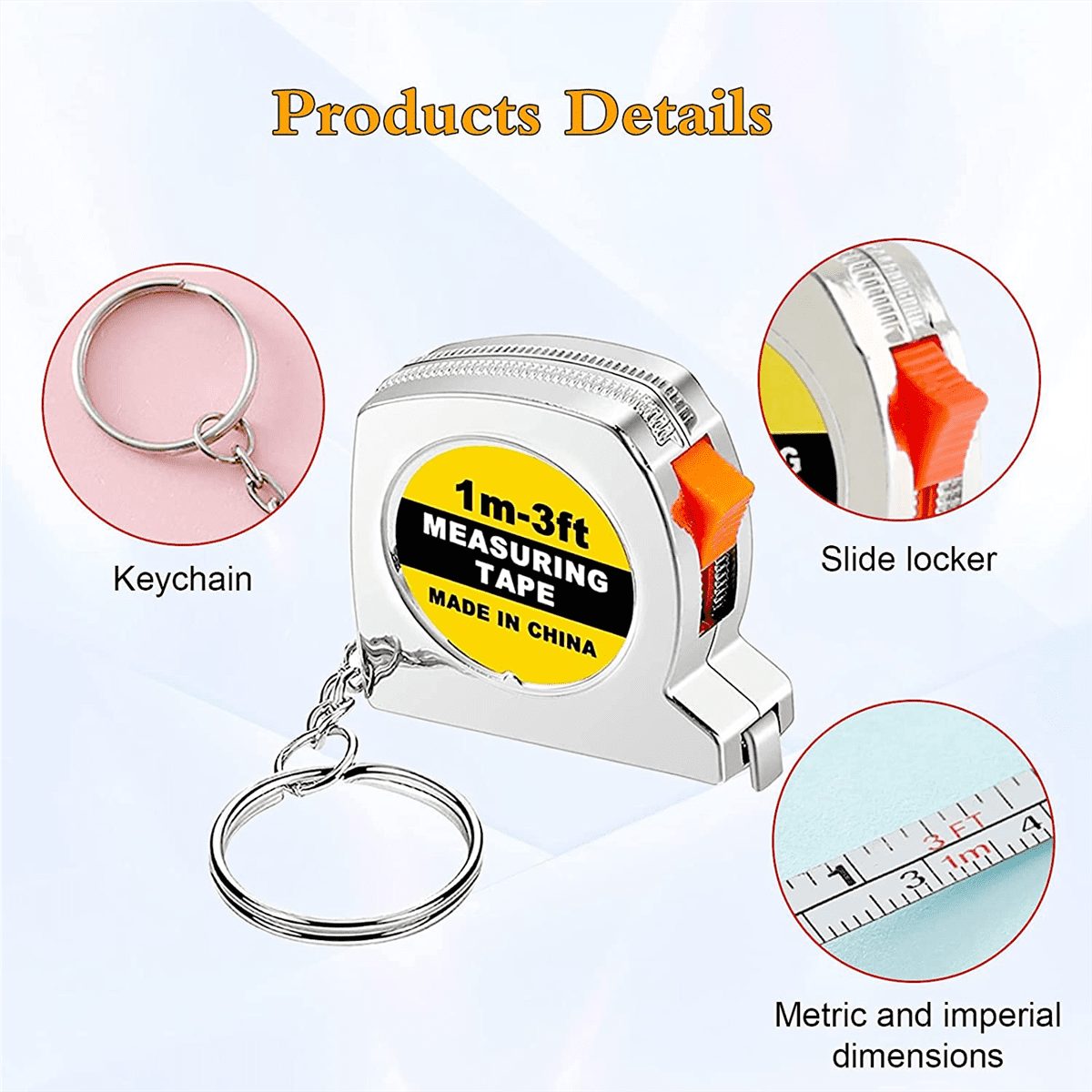 Upgraded Keychain Tape Measure Mini Tape Measure Functional Pocket Tape  Measure Small Tape Measure Retractable for Adult