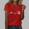 thumbnail image 2 of Kilaqueen Hope Breast Cancer Awareness Shirt for Women Pink Ribbon Graphic Tees Breast Cancer Warrior Short Sleeve Inspirational Blouse Tops, 2 of 4