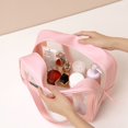 thumbnail image 3 of Bolsa de cosméticos húmeda y seca de gran capacidad de doble capa de PU, bolsa de aseo impermeable gruesa, bolsa de almacenamiento de viaje, rosa, 3 of 4