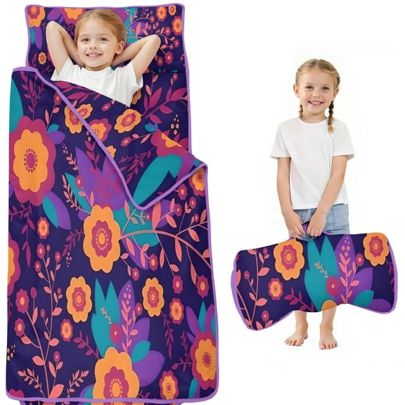 Pioneer Flower Floral Print Pattern Toddler Nap Mats for Kids Preschool,Sleeping Mat Bag or Kids,Toddler Sleeping Bag,Toddler Nap Mat or Daycare