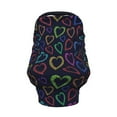 thumbnail image 2 of Haiem Colored Hearts Baby Nursing Cover & Nursing Poncho - Multi Use Cover for Baby Car Seat Canopy, Stroller Cover, 360°Full Privacy Breastfeeding Coverage, 2 of 9