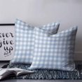 thumbnail image 2 of 16x16 Pillow Covers Set of 2, Light Blue Plaid Throw Pillow Covers Decorative Couch Cushion Case, Modern Minimalist Country Microfiber Square Pillowcases for Bedroom Car Living Room, 2 of 7