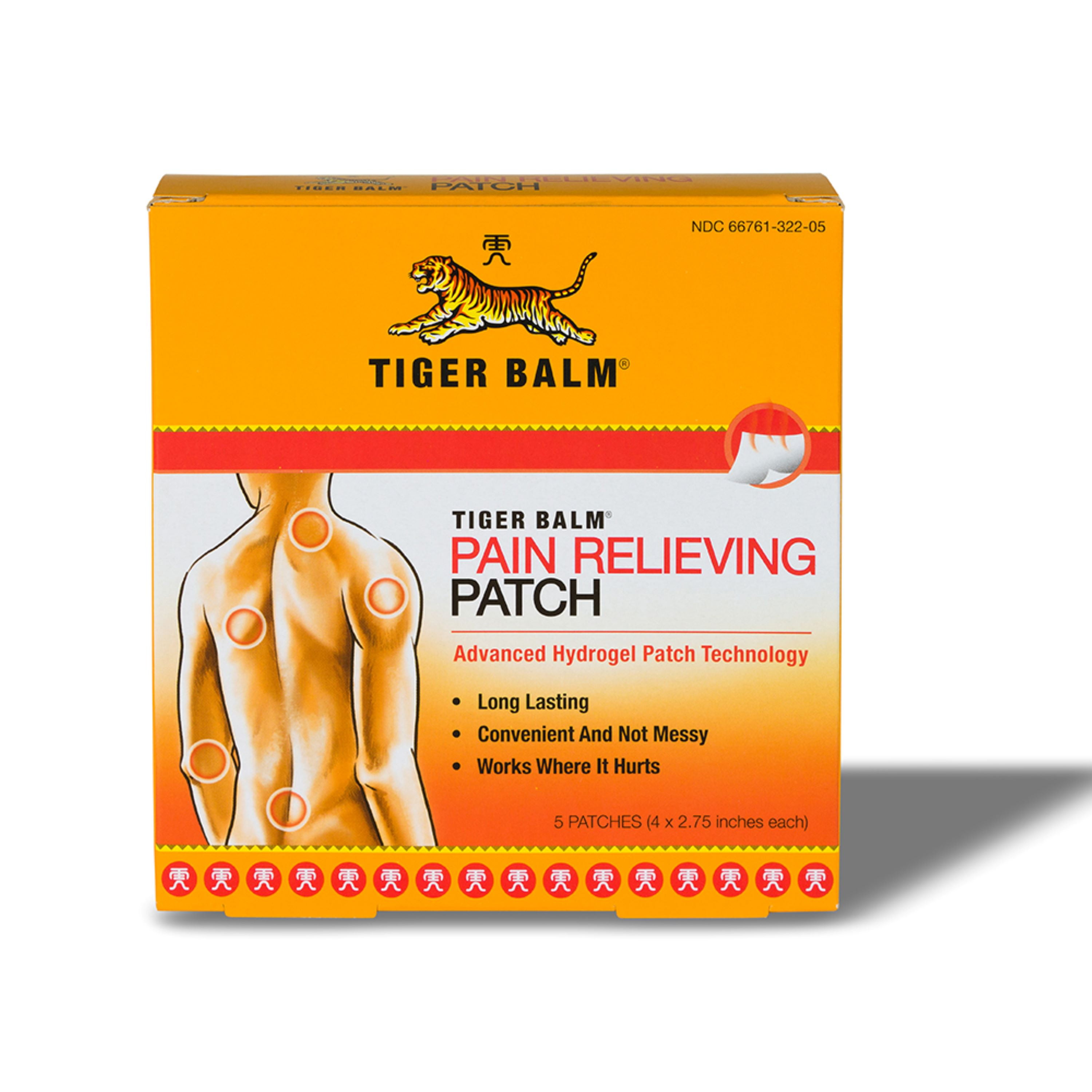 (2 pack) Tiger Balm Pain Relieving Patch, 5 Count, Relieves Backaches, Strains, Sore Muscles, and Sprains