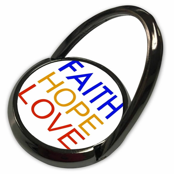 3dRose, faith hope love blue orange and red letters, Phone Ring