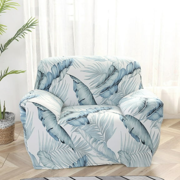 Printed Couch Chair Cover - 1 Seaters Sofa Cover, Stretch Armchair Slipcover Washable Furniture Protector for 35.43-55.12in Wide