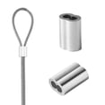 thumbnail image 4 of QDiShi Manga de bucle de engarzado de aluminio de 1/8 "(3 mm) para virola de cable de cuerda de alambre (100 piezas), 4 of 4