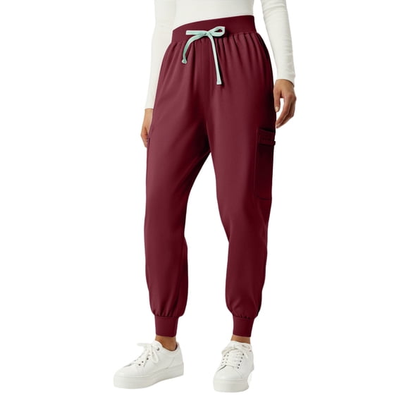 Scrub Pants For Women Solid Color Cargo Jogger Bottoms with 4 Pockets Lightweight, Ultra Soft Stretch Fabric