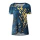 thumbnail image 4 of Blusa de manga corta con estampado de cuello redondo informal para mujer a la moda, Tops de verano Pompotops hkajfhjk462788, 4 of 5