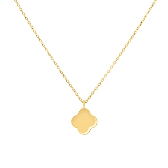 925 Sterling Silver Yellow-tone Womens Clover Good Luck Charm Necklace 16 2 Inch 13x9.8mm Wide Pendant Necklace for Wo