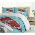 thumbnail image 5 of Ambesonne Sloth Duvet Cover Set, Sloth with Imperial Crown, 2-Calking, Aqua Burgundy Grey, 5 of 7