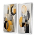 thumbnail image 3 of Designart "Retro Possibility Circular Energy II" Modern Geometric Framed Wall Art Set Of 2 - Modern Yellow Framed Canvas Set For Living Room Decor, 3 of 6