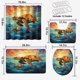 thumbnail image 2 of Juego de 4 cortinas de ducha con diseño de tortuga marina, paisaje costero de verano con océano azul, con 12 ganchos, juego de alfombrillas de baño, decoración de baño de tela resistente e, 2 of 4