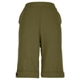 thumbnail image 4 of Oksale Cotton Linen Shorts for Women with Pockets Casual Comfortable Bermuda Shorts 2026 Knee Length Button Crimped Summer Shorts Green S, 4 of 5