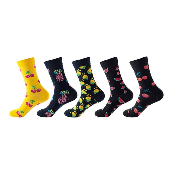 GDREDA Socks for Women – 5 Pairs Print Socks Long for Women Novelty Cute Funky Casual Hosiery C,One Size