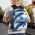thumbnail image 6 of Honeii Marine Animals Print School Backpack,Casual Lightweight Travel Rucksack Daypack,Backpacks for College High, 6 of 6